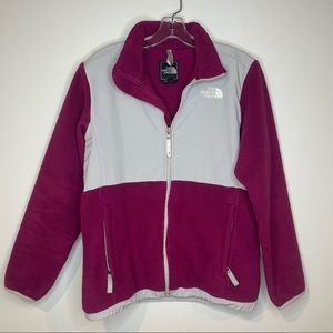 The North Face Youth Girls Denali 95 Retro Fleece Jacket Pink Gray XL